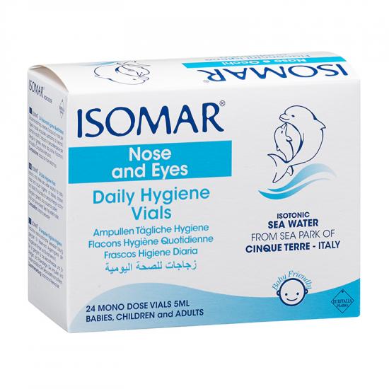 Nose and eye drops with singledose seawater Isomar, 24 pieces, Eurita