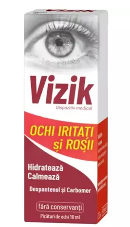 Irritated and red eye drops Vizik, 10 ml, Zdrovit