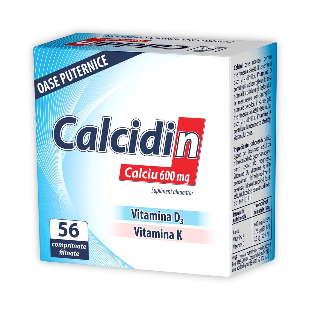 Calcidin, Calcium 600mg, 56 tablets, Zdrovit