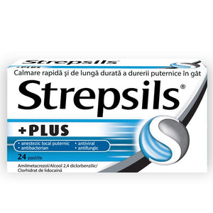Strepsils Plus, 24 tablets, Reckitt Benckiser Healthcare